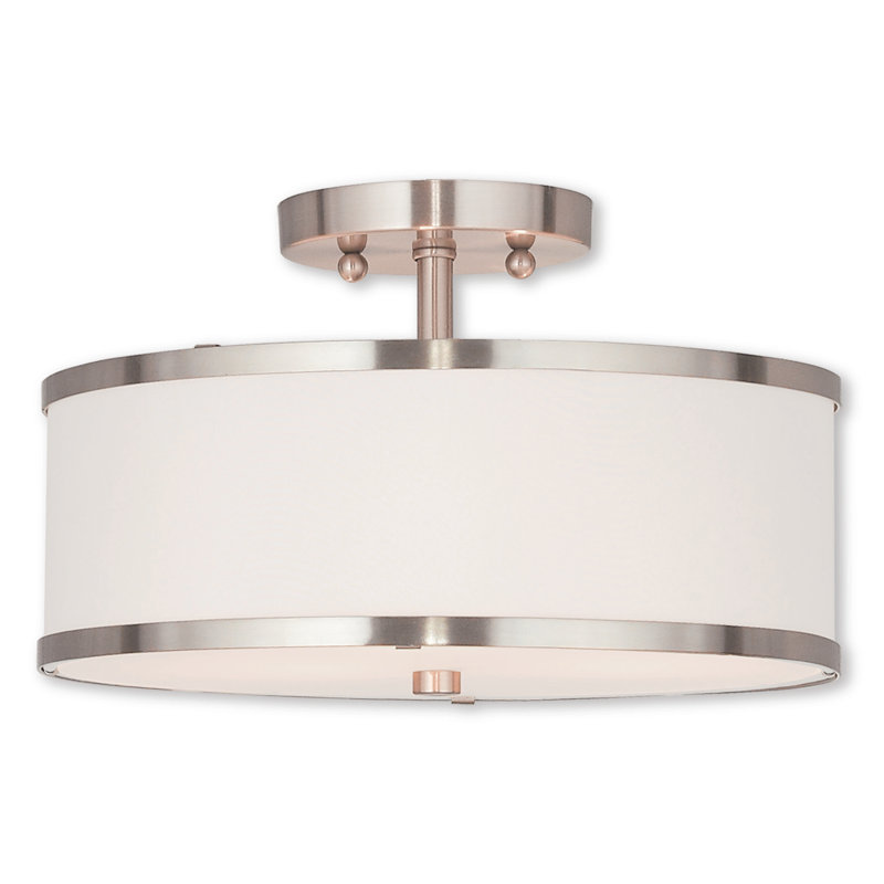 Latitude Run Cana 2Light Drum/Cylinder Shade Semi Flush Mount